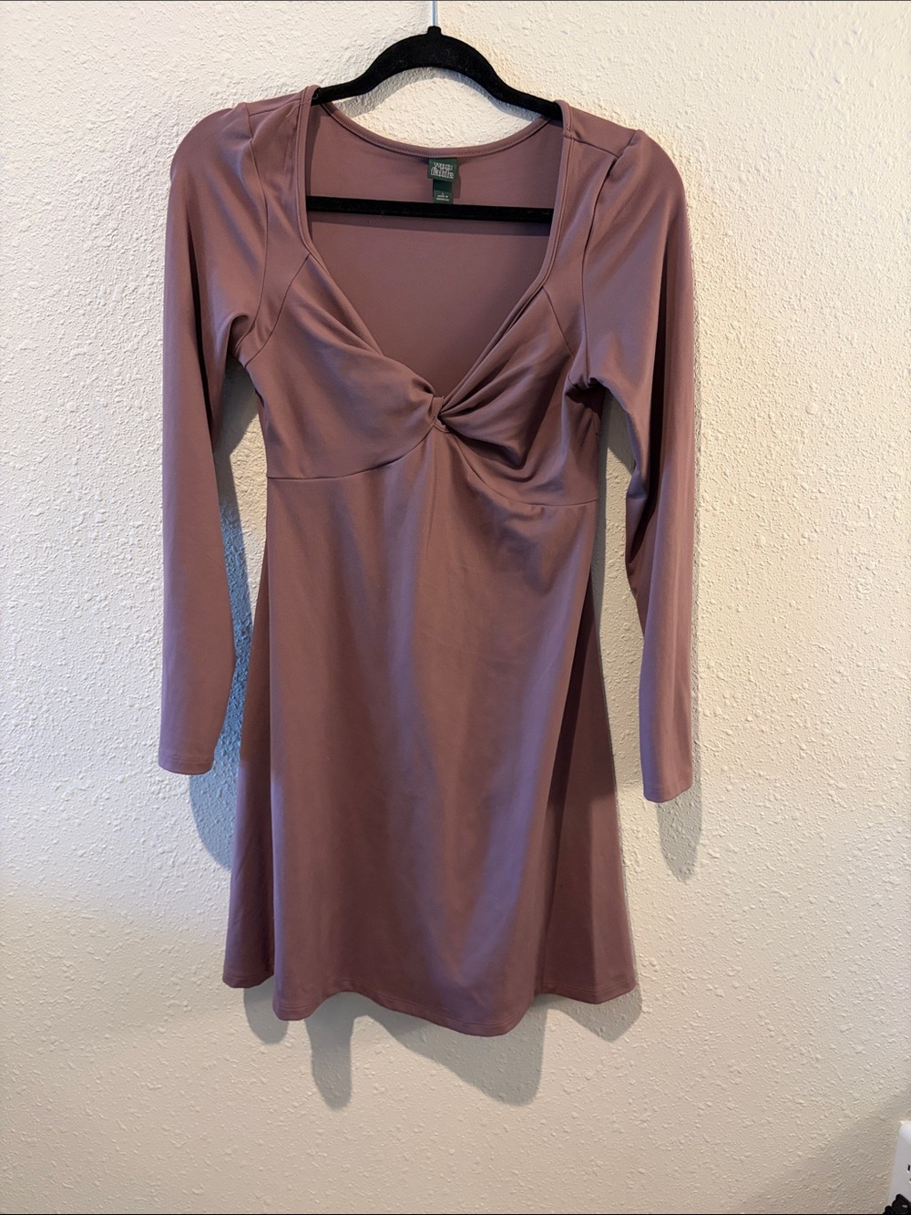 wild fable Mauve Twist-Front Long Sleeve Dress